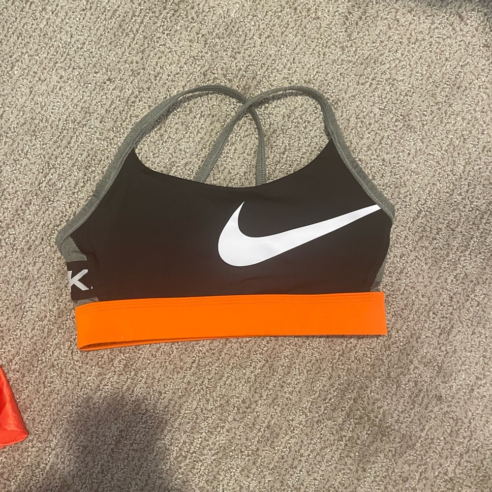 Orange black Nike sport bra size small